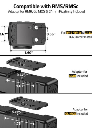 Compatible with RMS/RMSC - CVLIFE WildHawk Enclosed Auto-Brightness Green Dot Sight