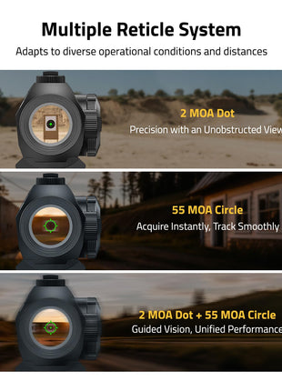 Multiple Reticle System - CVLIFE WildHawk Multiple Reticle 2 MOA Motion Awake Green Dot