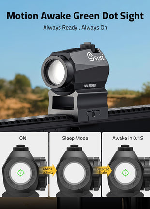 Motion Awake Green Dot Sight - CVLIFE WildHawk Multiple Reticle 2 MOA Motion Awake Green Dot