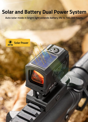 Solar and Battery Dual Power System of CVLIFE WildHawk Solar Enclosed Red Dot Sight