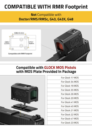 CVLIFE WildHawk Solar Enclosed Red Dot Sight IS COMPATIBLE WITH RMR FOOTPRINT