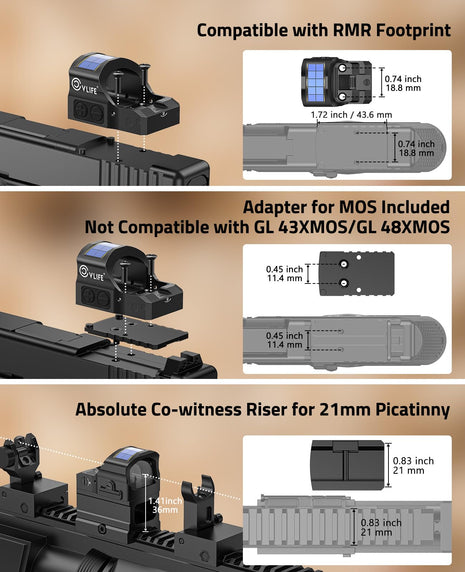 Compatibility - CVLIFE WildHawk X Solar Auto Brightness Green Dot Sight