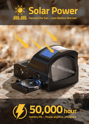 solar power - CVLIFE WildHawk X Solar Auto Brightness Green Dot Sight