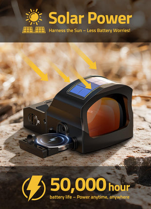 Solar power - CVLIFE WildHawk X Solar Auto Brightness Red Dot Sight