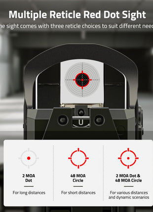 Multiple reticle - CVLIFE WildHawk X Solar Auto Brightness Red Dot Sight