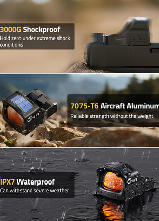 Durability - CVLIFE WildHawk X Solar Auto Brightness Red Dot Sight
