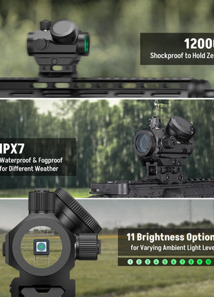 durable - CVLIFE WolfCloak 3 MOA Rechargeable Red/Green Dot Sight