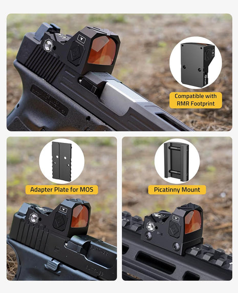 Parts of CVLIFE WolfCloak Reflex Sight, Red Dot Sight with Motion Awake