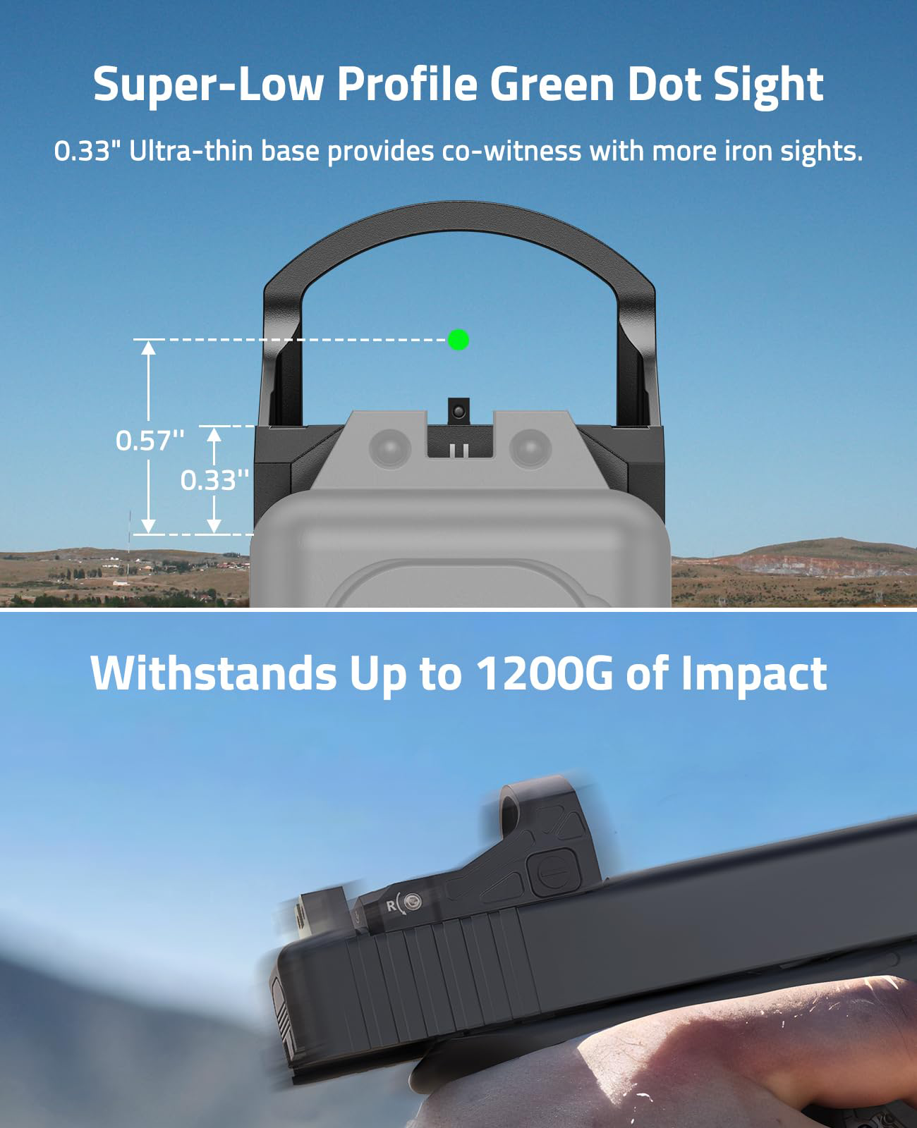 CVLIFE WolfCloak X03 Motion Awake Green Dot Sight for RMR
