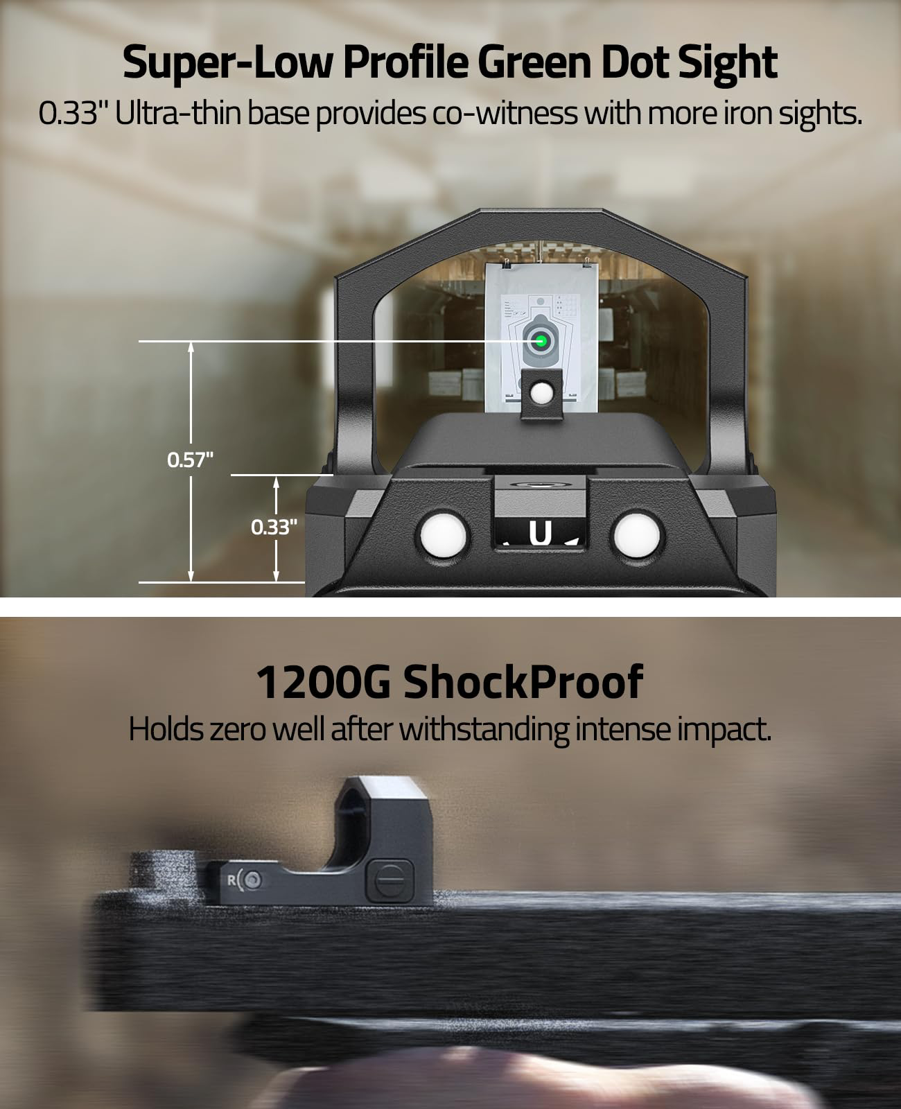 CVLIFE WolfCloak X04 Motion Awake Green Dot Sight for RMR - Global