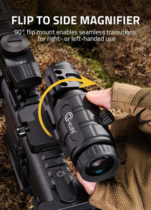 Flip to side magnifier - CVLIFE WolfCovert 1X22X33 Red Green Dot Sight and 3X Magnifier Combo