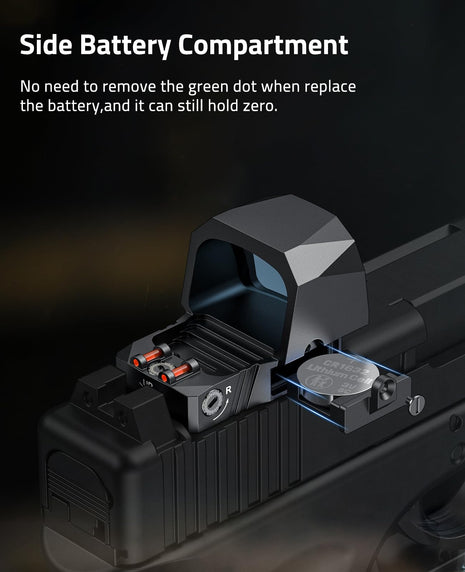 Side battery compartment - CVLIFE WolfCovert Red/Green Dot Compatible with RMS/RMSC