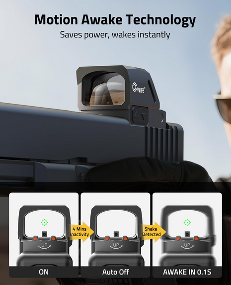 motion awake tecnology on dot sight
