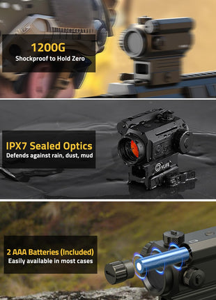 Rugged - CVLIFE WolfProwl 1X25mm Auto-Brightness Red Dot Sight