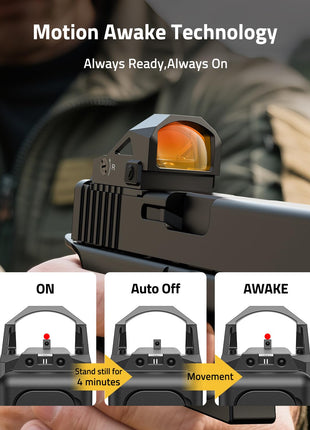 Motion Awake Technology of CVLIFE WolfProwl S03 Motion Awake Red Dot
