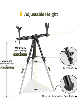 Adjustable Height Cvlife Shooting Tripods for Rifles