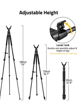 Adjustable Height Cvlife Shooting Tripods for Rifles