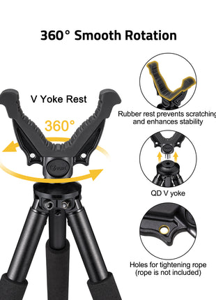 Cvlife Shooting Tripods for Rifles with 360° Smooth Rotation