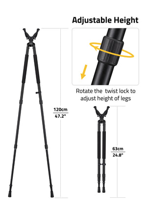 Cvlife Adjustable Height Shooting Bipods for Rifles