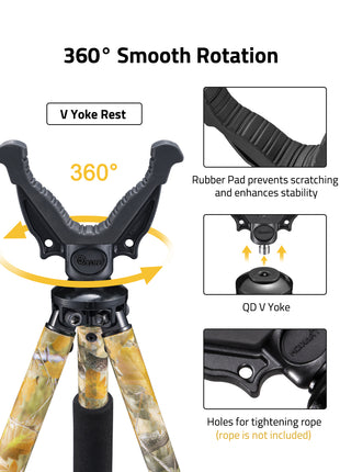 Cvlife Shooting Tripods for Rifles with 360° Smooth Rotation