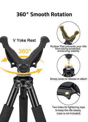 Cvlife Shooting Tripods for Rifles with 360° Smooth Rotation