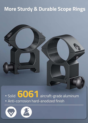 Enduring Scope Rings for 20mm Picatinny Rail Scopes