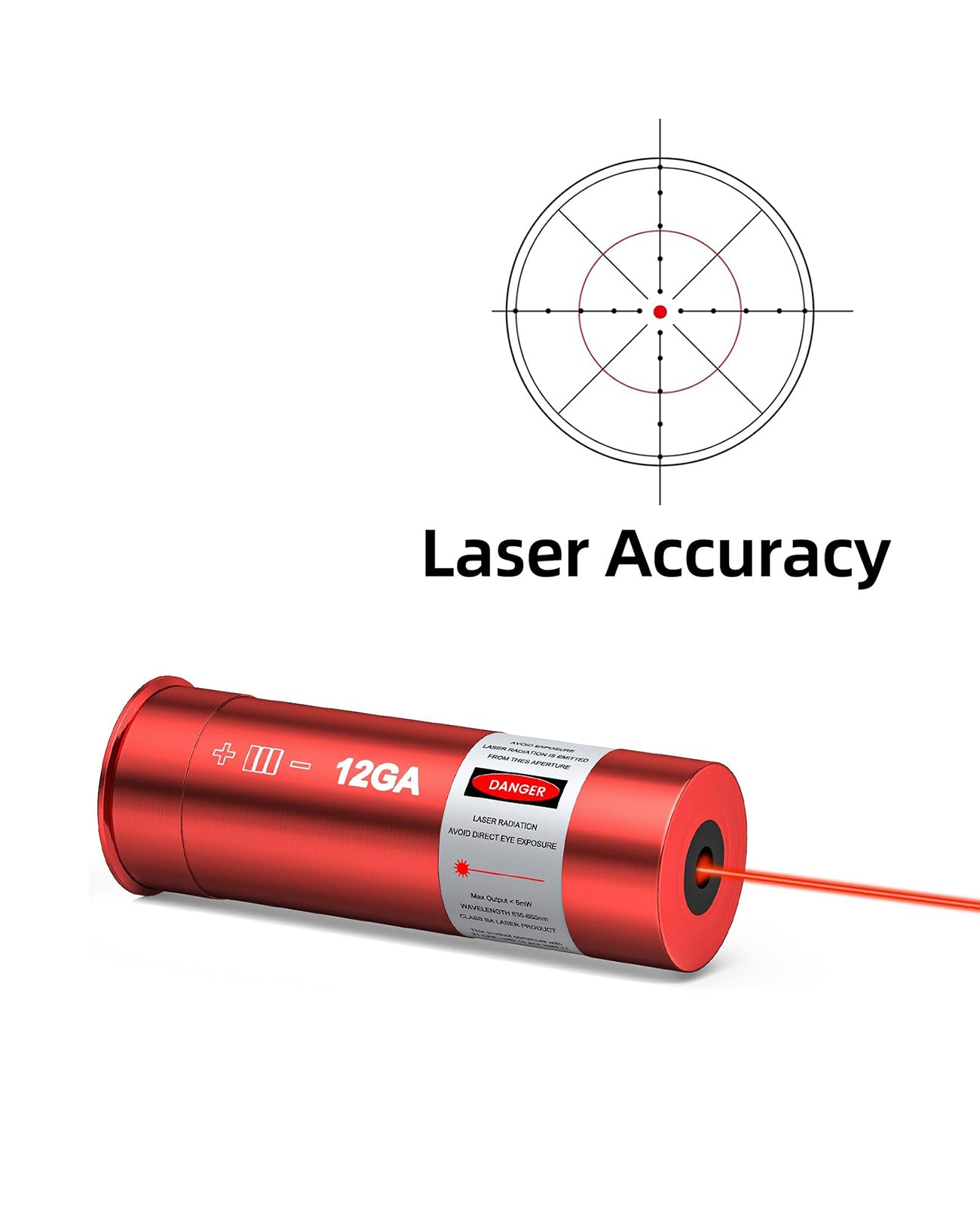 CVLIFE 12 Gauge Bore Sight with ON/OFF Switch 12GA Red Laser Boresight