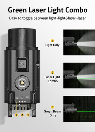 1350 Lumens Green Laser Light for Pistols