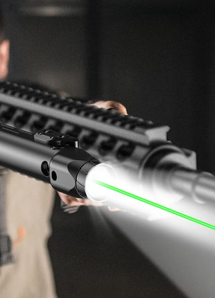 High Lumens Tactical Flashlight with Green Laser Light Combo