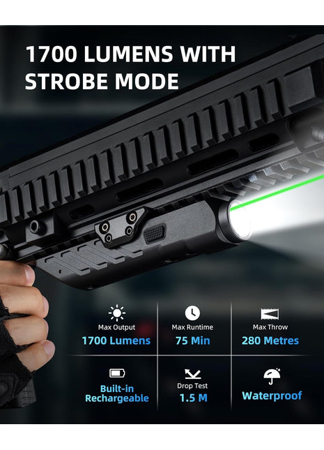 1700 Lumens Flashlight with Strobe Mode
