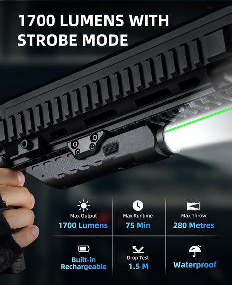 1700 Lumens Flashlight with Strobe Mode