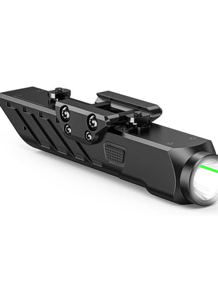 Tactical Flashlight with Green Laser Beam for M-Rail and Picatinny Rail