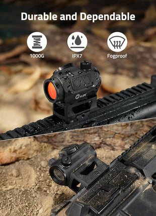 Enduring and Sturdy 2 MOA Red Green Dot Sight for Picatinny Rail