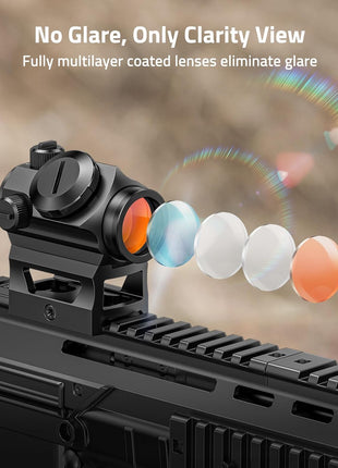 Red Green Dot Sight with Multi-coated Objective Lens for Clear View