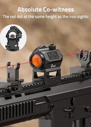 Red Green Dot Sight with Low Mount and Co-Witness Riser Mount