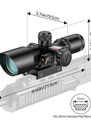 2.5-10x40e Optics Rifle Scope Dimensions