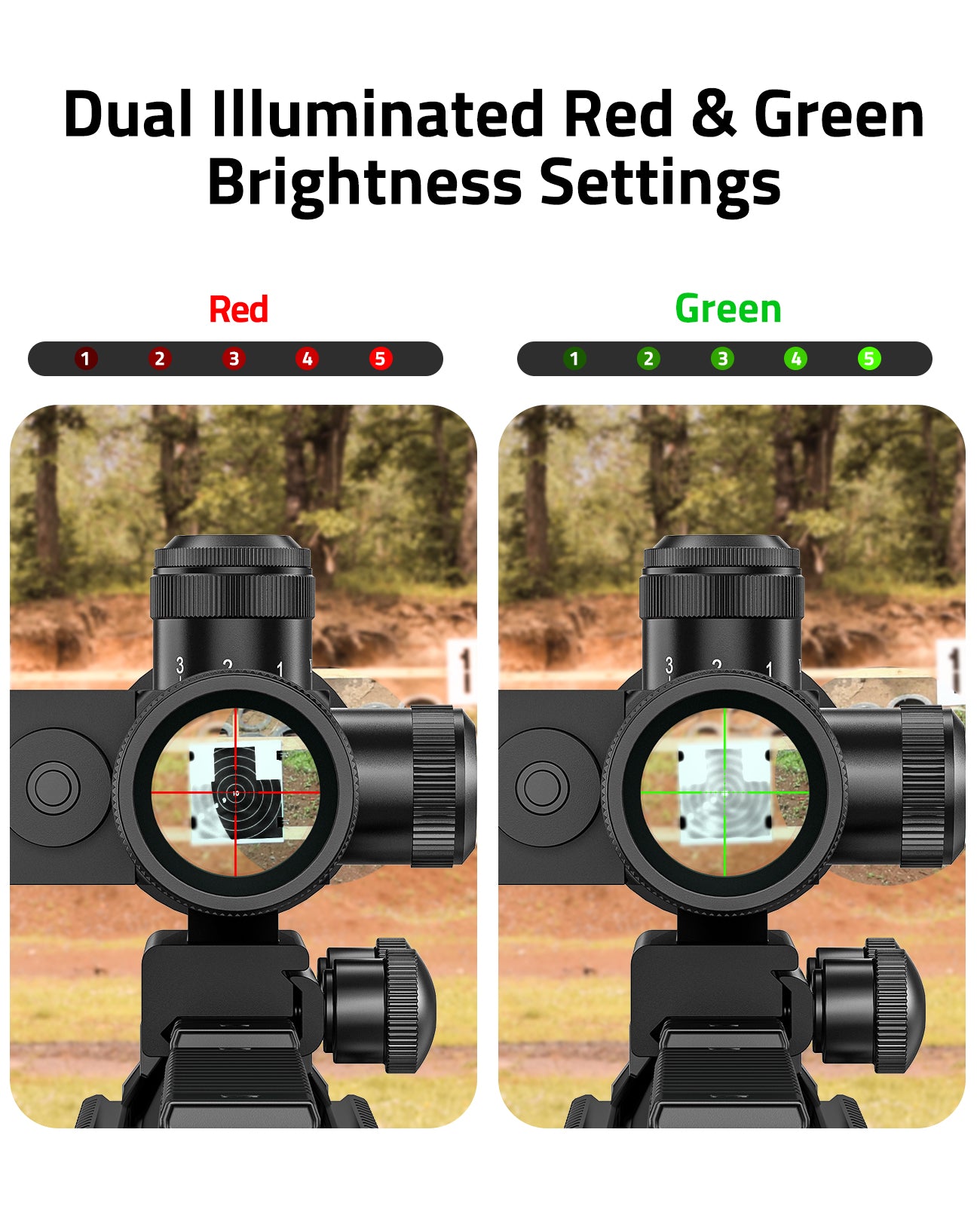Green Riffle Scope CVLIFE FoxSpook 2.5-10x40 Mil-dot Rifle Scope with Red/Green Laser Com