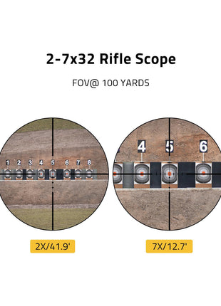2-7x32 Rifle Scope for Hunting and Shooting