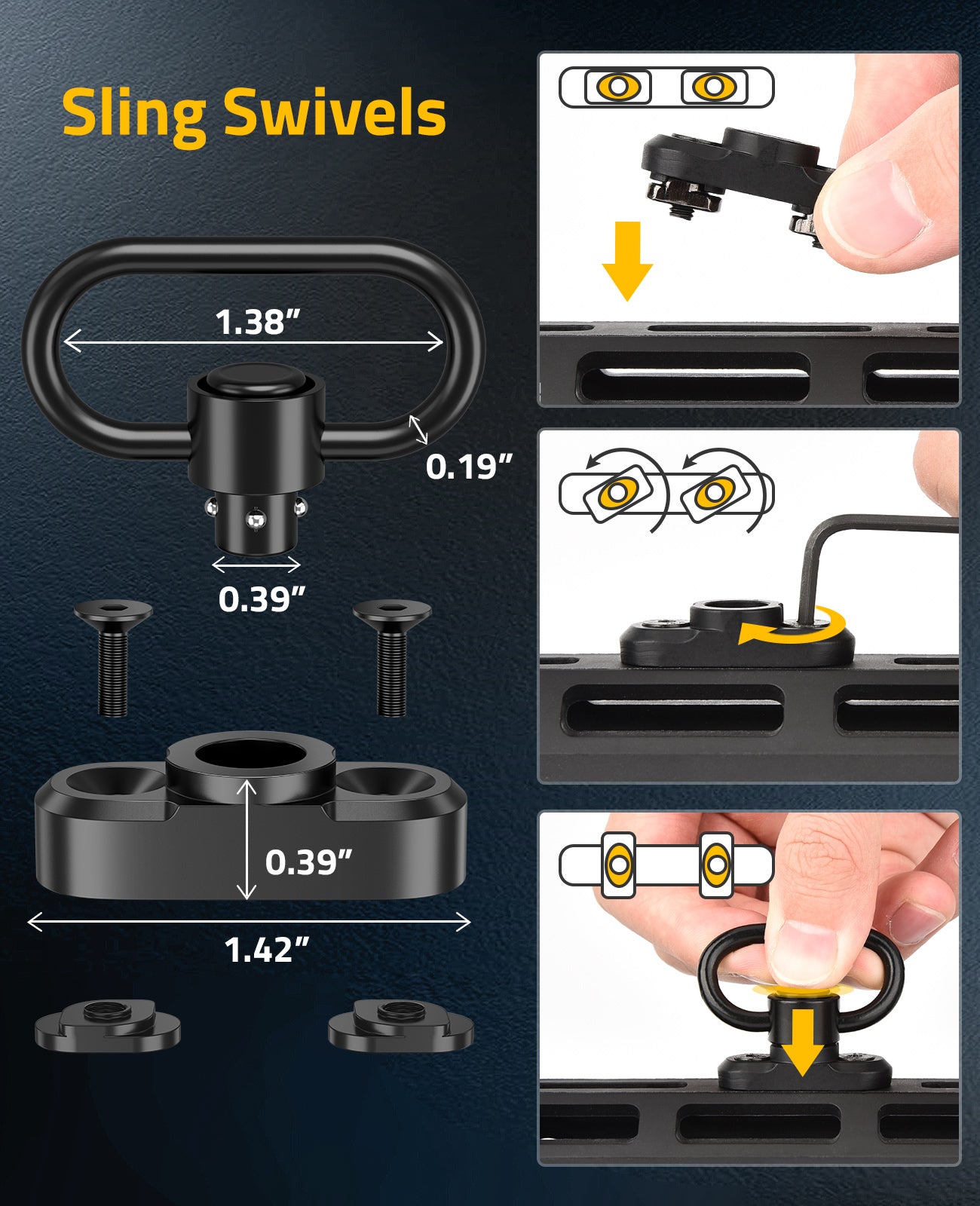 Adjustable Length String CVLIFE 2 Point Sling Adjustable Length