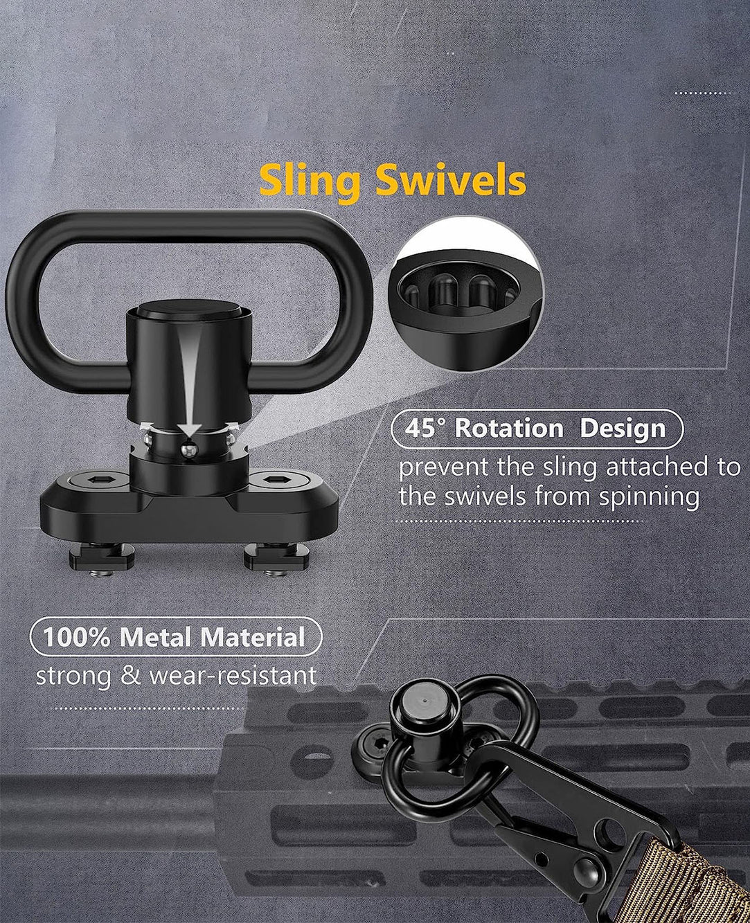 CVLIFE 2 Point Sling Adjustable Length Rifle Sling with Sling Swivels