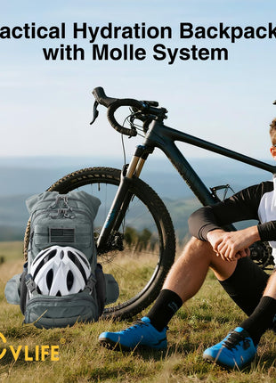 CVLIFE 22L Hydration Hiking Backpack featuring tactical hydration backpack with molle system in grey