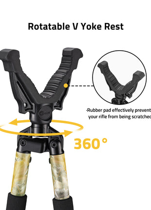 Shooting Rests with Rotatable V Yoke Rest Bipod