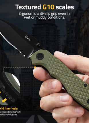 CVLIFE 26 14C28N featuring ergonomic anti-slip grip even in wet or muddy conditions in green