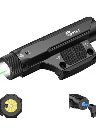 CVLIFE 2600 Lumens Rifle Light Laser Combo featuring o o in light with green beam