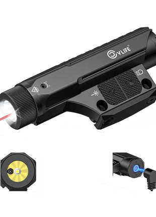 CVLIFE 2600 Lumens Rifle Light Laser Combo featuring o o in light with red beam
