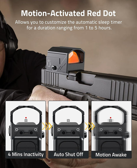 Motion Activated Red Dot Sight with Sleep Mode