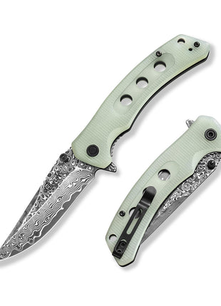 CVLIFE 3 26 VG10 Damascus Folding Pocket Knife in natural