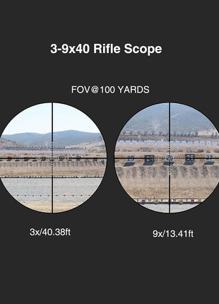 3-9x40 Rifle Scope FOV Details