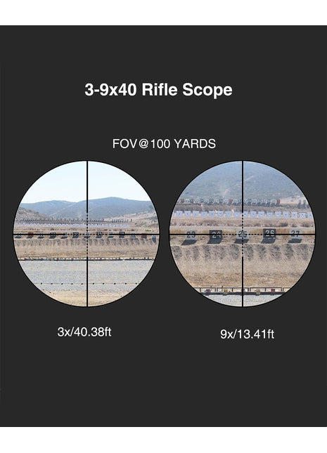 3-9x40 Rifle Scope FOV Details