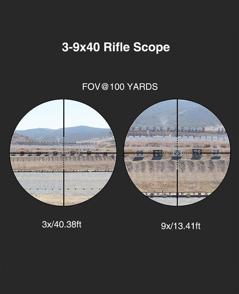 3-9x40 Rifle Scope FOV Details